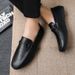 Euro Step Soft Leather Formal Low-Cut Breathable Fashionable Durable Trendy Youth Loafers Slip-On Lightweight_vogvips.com