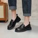 Women's Loafers 2024 Spring And Autumn Thick-Soled Slip-On Retro Versatile British Style Small Shoes Trendy Genuine_vogvips.com