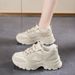 2025 Spring Women's New Breathable Mesh Korean Style Versatile Thick-Soled Sneakers Casual Dad Trendy Shoes_vogvips.com
