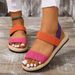 Elastic Band Cross Flat Women's Shoes 2023 New For Women Summer Outdoor Imitation Straw Linen Roman Sandals_vogvips.com