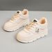 W3675 New White Shoes 2024 Autumn Solid Color Inner Height Increase Thick Bottom Wear Resistant Student All Match Breathable Sneakers_vogvips.com