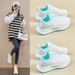 Flying Woven Sports Shoes Female Students Running Casual Shoes Heightening Shoes Street Shoes_vogvips.com