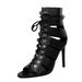 190-2 European And American Sexy Nightclub Slimming Stiletto High-heeled Cross-strap Fish-mouth Hollow Sandals Roman_vogvips.com