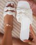 Women's plus Size Flat Sandals Solid Color Open Toe Southeast Asian Style Beach Slippers with Bow Cross Border Design_vogvips.com