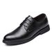 Suitable For All Seasons Shengkuang Plus Size Men's Business Black Pointed Toe Trendy Low-top Fashion Lace-up Leather Shoes_vogvips.com