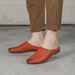Women’s Shoes Retro Genuine Leather Half Slippers Comfortable Soft Soled Slippers For Women Casual Lazy Versatile Mule Half Slippers_vogvips.com