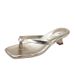 Summer New Plus Size Fashionable Flip Flops For Women, Stiletto Heel, Square Toe, Casual High Heeled Sandals_vogvips.com