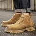 Men's Genuine Leather Martin Boots Autumn Style Suede Casual mid Top Ankle Work Shoes Trendy British Versatile_vogvips.com
