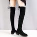 Women's Over-the-Knee Flat Spring And Autumn 2025 New Style Single Winter Fleece Lined Stretch SW5050 Long Boots_vogvips.com