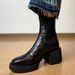 2025 Round Toe Chunky Heel Casual Short For Women 2025 Autumn New Fashion Versatile Retro Slimming Stretch Martin Boots_vogvips.com