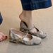 Women's Ballet Flats, Soft Sheepskin Leather French Shoes, Square Toe Low Heel Mary Jane With Strap, Waterproof Lightweight Comfort Casual Shoes_vogvips.com