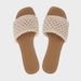 Women's Summer Light Beige Interwoven Fabric Flat Casual Sandals Hollowed out Texture Slippers_vogvips.com