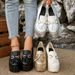 Petite Women's High Heeled Shoes Tassel And Metal Embellishment Chunky Heel Plus Size Professional Style_vogvips.com