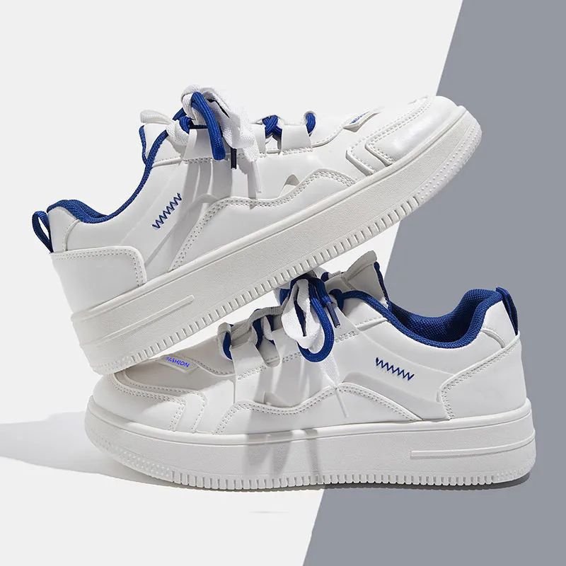 Two-tone Thick-soled White Sneakers 2024 Casual Chic Versatile Sports Board Shoes For Women Spring New Style_vogvips.com