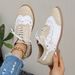 Plus Size Casual Laser Fashionable Comfortable Shoes Autumn New Round Head Lace Up Color Sneakers Women_vogvips.com