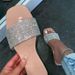 Plus Size Women's Flat Slippers Casual Square Toe Sandals Rhinestone Decorated Size 42 New Summer Style_vogvips.com
