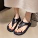 Roman Sandals Women, Flat For Outdoor Wear, New Summer Flip-flops, Super Stylish With Skirts, Toe-post Beach Shoes_vogvips.com