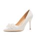 Women's Shoes 31 32 33 Small Size Elegant White Lace High Heels Pointed Toe Stiletto Wedding Shoes For Brides & Special Occasions_vogvips.com