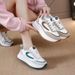 Women's Dad Sneakers Durable Comfortable Leather Autumn Breathable Thin Slim Fit Non-Slip Lightweight Running Shoes_vogvips.com