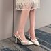 Little Lace Pointed Toe Stiletto Pumps Spring New Fashion European And American Style Backless High Heels_vogvips.com