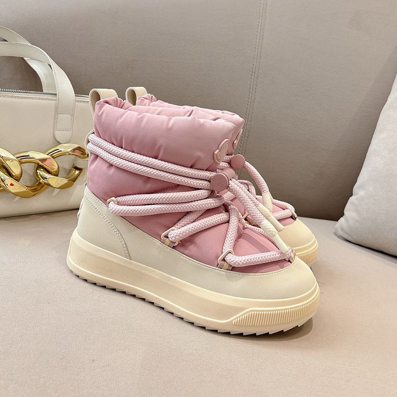 In-Stock Autumn Winter Snow Boots, Solid Color, Classic And Versatile, With Plush Lining Warmth, Thick Soles For Height_vogvips.com