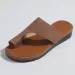 Comfy Thick Platform Women Leather Shoes Terlik Flat Sole Ladies Casual Soft Foot Correction Sandal Orthopedic Bunion_vogvips.com