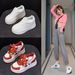 White For Women 2025 Autumn Thick Sole Height Increasing Red Wedding Festive Shoes Sports Casual Small Size Sneakers_vogvips.com