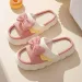 en Women Indoor Slippers Comzy Anti-Slip House Cotton Shoes Cute Bowknot Flat Slipper Couples Slides Spring Summer_vogvips.com