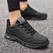 Men's Black Casual Sports Shoes Leather Casual Men's Shoes Lightweight Soft Bottom Casual Running Shoes Students Vacation Walking Shoes_vogvips.com