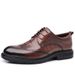 Euro Step Spring New Business Formal Men Genuine Leather Casual Brogue Carved British Style Commuter Shoes_vogvips.com
