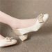 Elegant Satin Bow Pumps For Women - Soft Cushioned Low Heel Dress Shoes With Comfortable Round Toe_vogvips.com