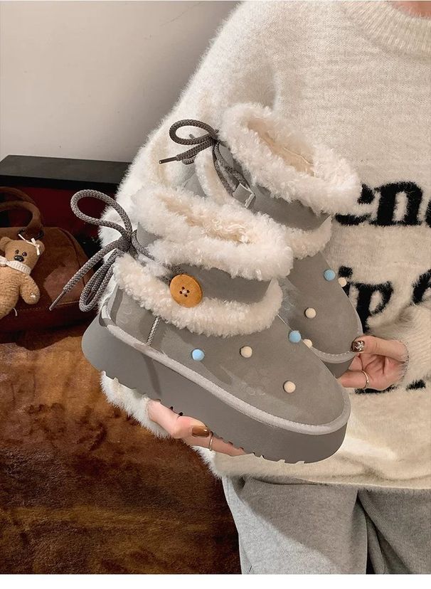 Snow Boots For Women, Winter Short Boots, Thick Soled Cotton Shoes_vogvips.com