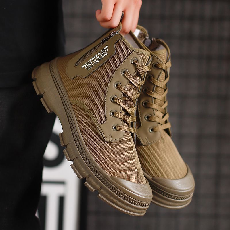 European Warm Series Men's High-Top Safety New Waterproof Spring Summer Breathable Wear-Resistant Non-Slip Outdoor Hiking Work Shoes_vogvips.com