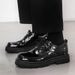 ShoeVault Dropshipping Autumn Unique New Style Big Square Toe Thick Sole Personality Derby Business Formal Leather Shoes For Men_vogvips.com