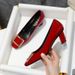 2026 5A Spring RV Square Buckle Shallow Mid-Heel Top Quality Patent Leather Chunky Heel Bridesmaid Socialite Flat Wedding Shoes_vogvips.com