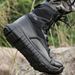 Sand-colored High-top Combat Boots, Spring And Autumn Combat Boots, Canvas Breathable High-top Combat Boots_vogvips.com