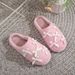 Women's Cozy Bow Slip-On House Slippers With Non-Slip Sole For Indoor Comfort And Warmth Girly Cute Warm Home Fur Slippers_vogvips.com