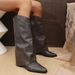 Women's Knee High Platform Pointed Toe Autumn Winter Faux Pant Leg Long Boots Hot Girl Street Style_vogvips.com