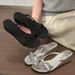 Stunning Silver French-style Thick-soled Wedge Flip-flops Women, Suitable For Outdoor Wear, 2026 New Spring-summer_vogvips.com