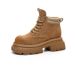 European Station Martin Boots Women's Sole Retro Short Boots Cow Cashmere Matte Leather Big Head Medium Tube Tooling Boots_vogvips.com