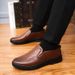 Leather New Business Formal Casual Spring Breathable British Style Men's Korean Version Round Toe Wedding Shoes_vogvips.com
