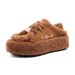 Women's Shoes Sheepskin And Fur Integrated Single Shoes Autumn And Winter New Genuine Leather Lambskin Casual Versatile Lace Up Two Wear Fur Slippers_vogvips.com