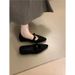Women's Vintage Mary Jane Shoes – Floral Embellished Suede Loafers With Cotton Lining & Hidden Wedge Heel For Fall & Winter_vogvips.com