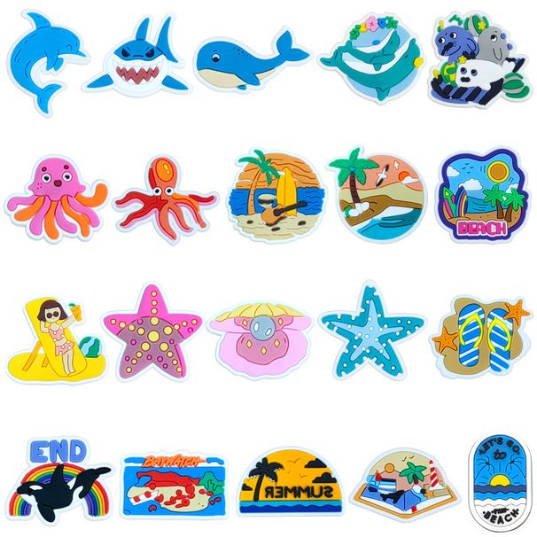 20 Sets Of Summer Style Shoes Flower Shoe Buckle PVC Accessories Sandals Decorative Buckle I-button Shoe Accessories_vogvips.com