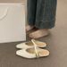 Vintage Versatile One-Strap Closed-Toe Half Slippers For Women, Slip-On Lazy Flat Mules With Open Back_vogvips.com