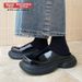 Simple Shiny Big Head Leather Slippers Men With Thick Sol Anti Slip For Summer Wear Height Increasing 5CM M Muller_vogvips.com
