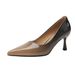 Pointed Toe Stiletto High Heels Elegant Comfortable 2026 Spring New Style Temperament Patent Leather Color Block Shallow Mouth Sin_vogvips.com
