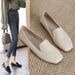 Square-headed Single Shoes Female Lazy Person Pedals British Shoes Trendy Soft-soled Fairy Small Leather Shoes_vogvips.com