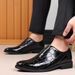 Unbeatable Quality Stone Patterned Casual Leather Fashionable Plus Size Breathable Sleeve For Men, Black Shoes_vogvips.com