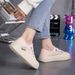 Platform Canvas Shoes Female Students Casual Half Drag White Shoes Breathable Versatile Board Shoes_vogvips.com